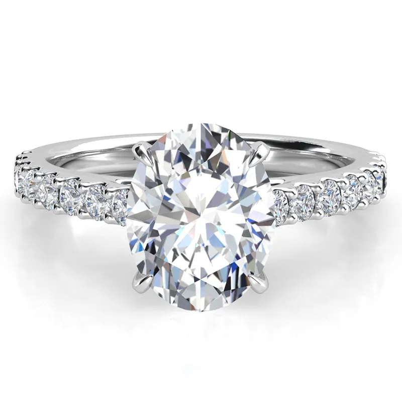 Elodie - 3 Carat Oval Shape Lab Grown Diamond Ring: Unparalleled Brilliance, Ethical Luxury