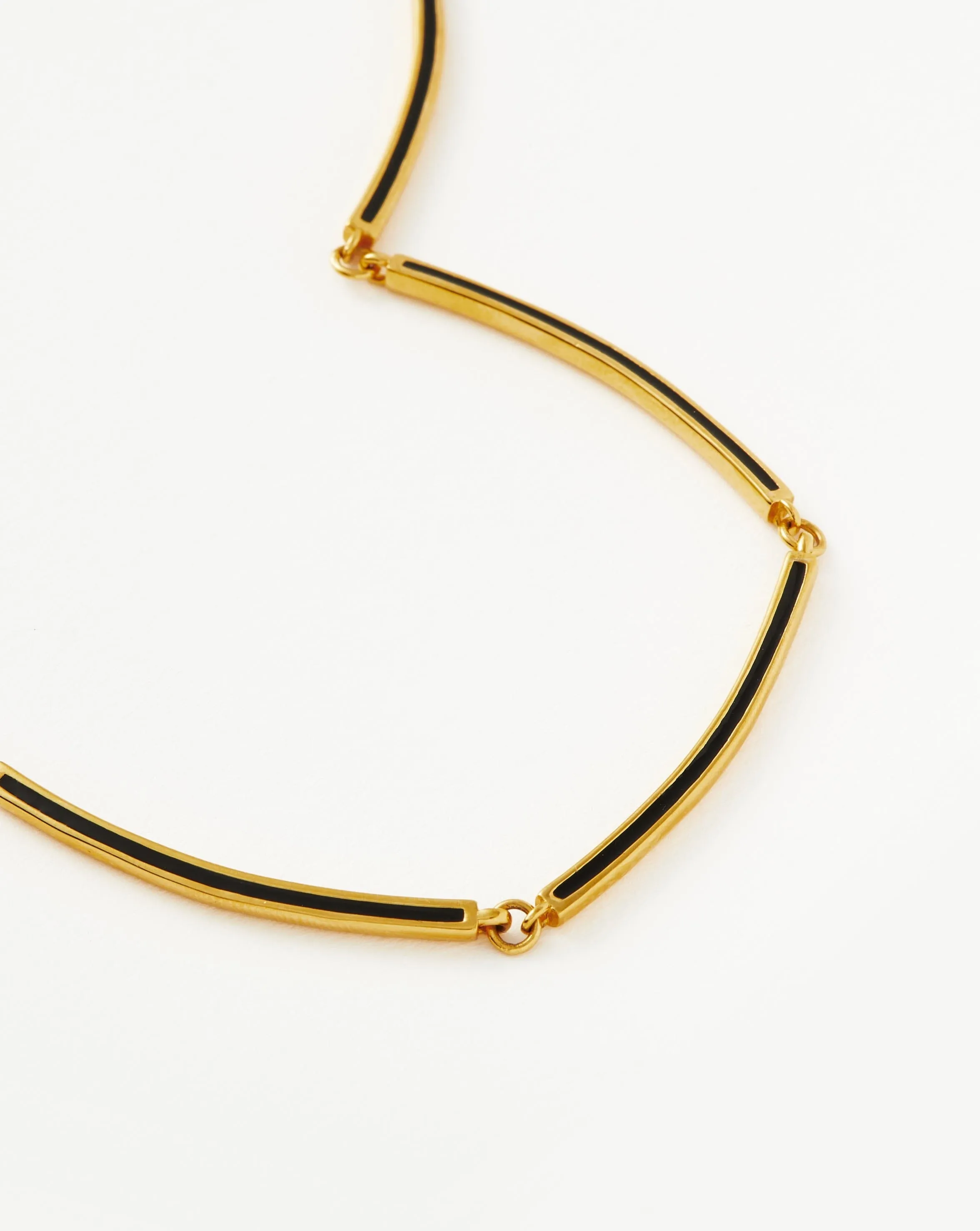 Enamel Reversible Byline Link Choker | 18k Gold Plated