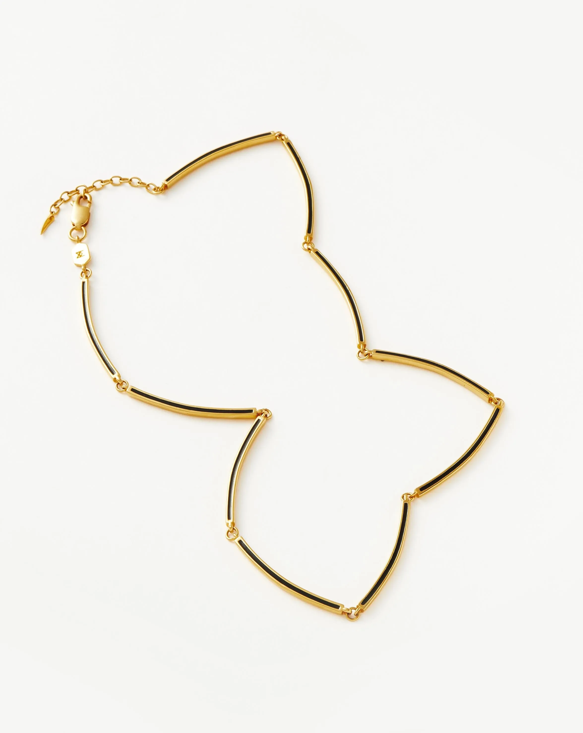 Enamel Reversible Byline Link Choker | 18k Gold Plated