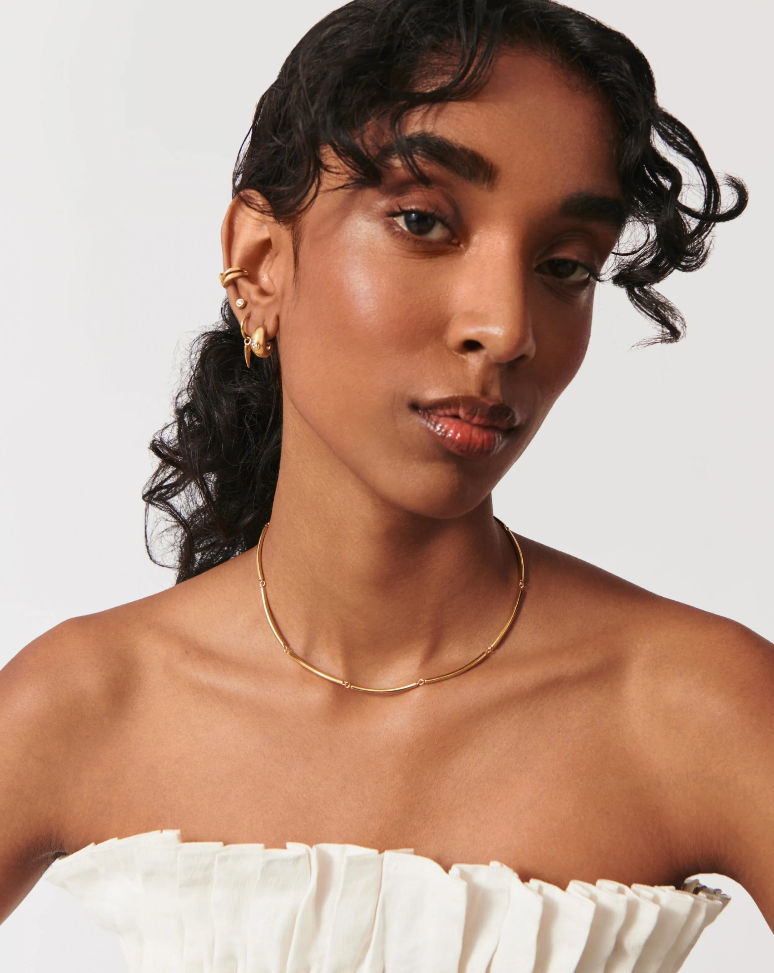 Enamel Reversible Byline Link Choker | 18k Gold Plated