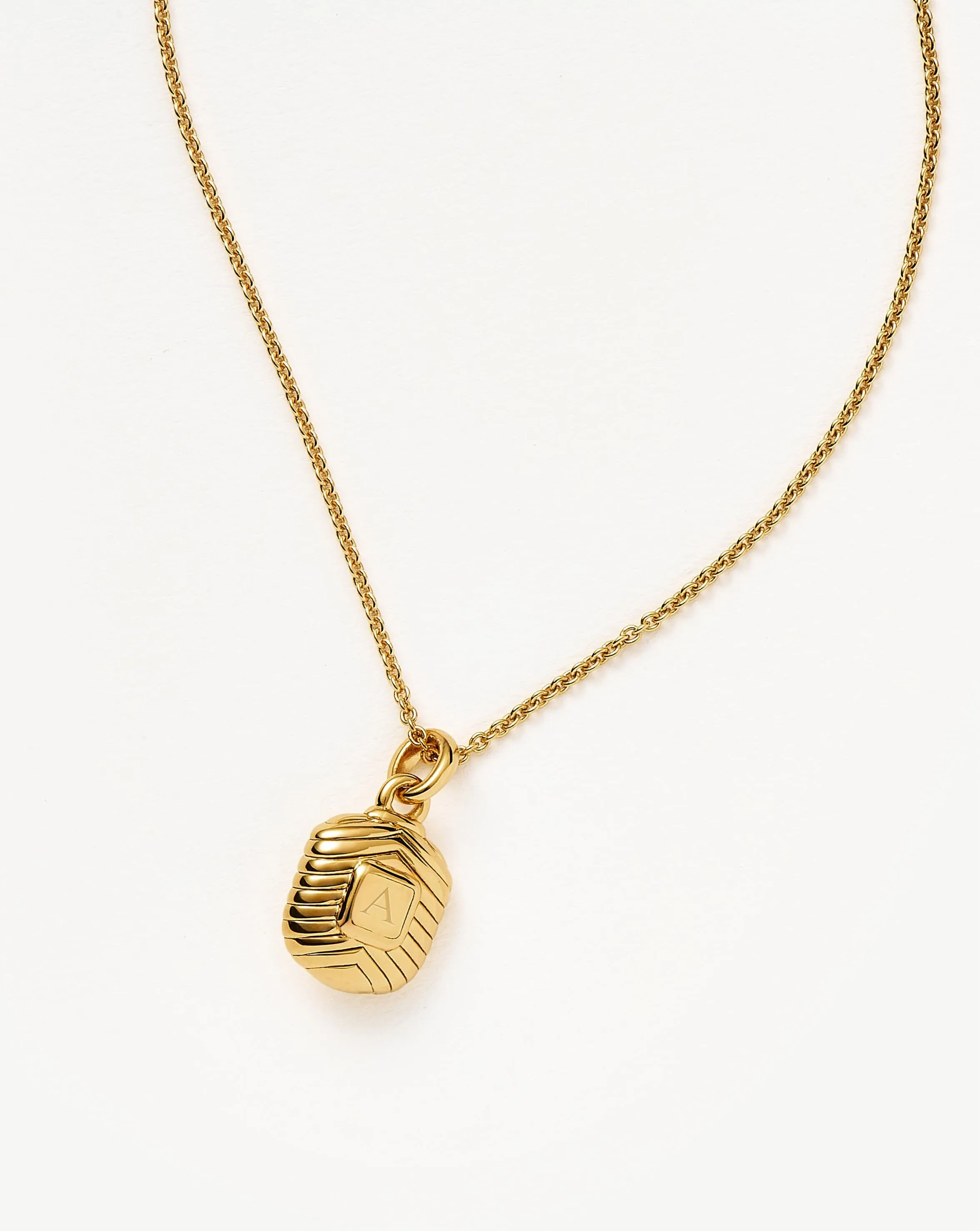 Engravable Square Ridge Mini Pendant Necklace