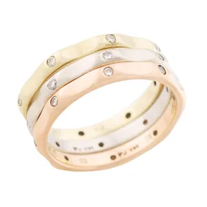 Estate 14k Diamond Mixed Metals Three Band Set