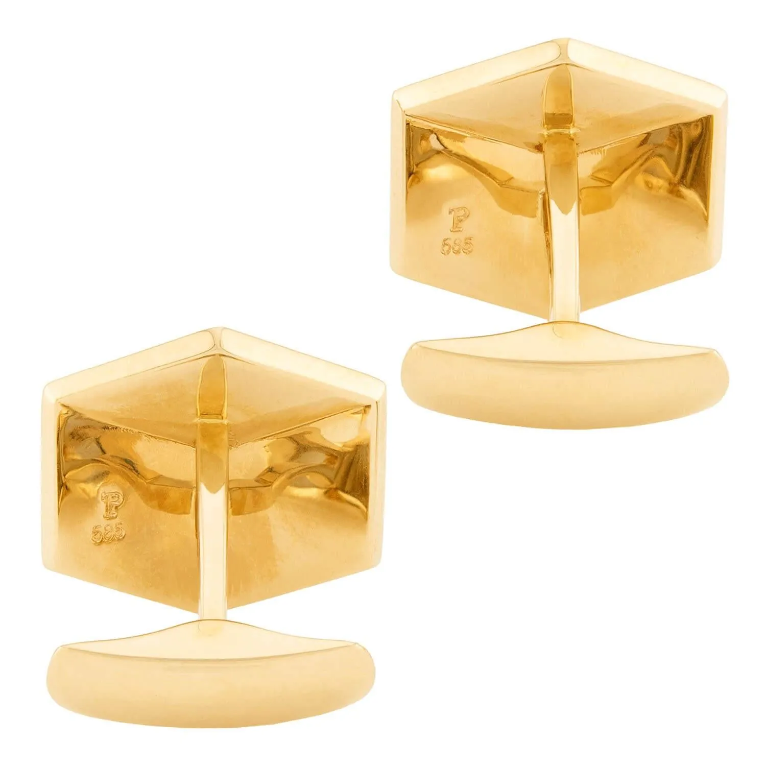 Estate 14k Onyx Cube Motif Cufflinks