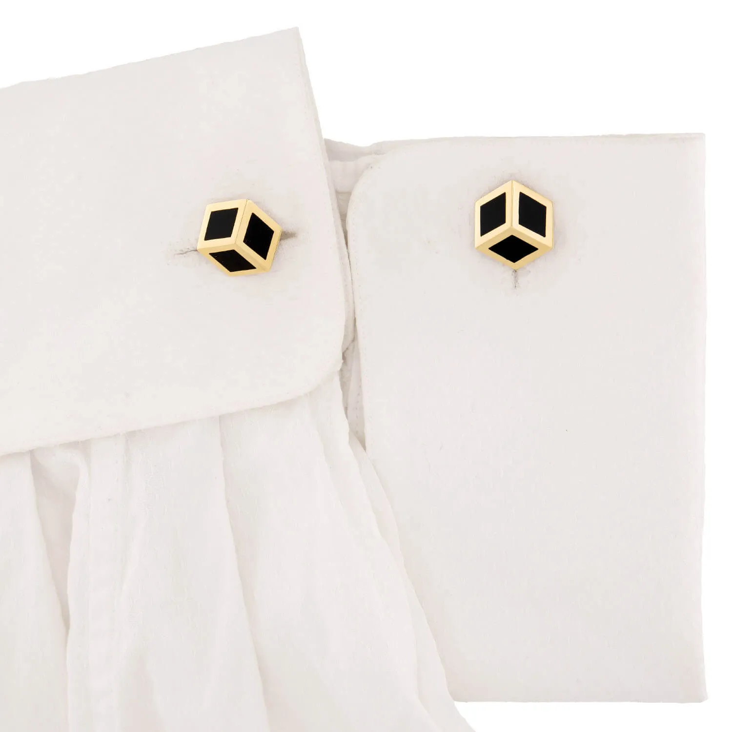 Estate 14k Onyx Cube Motif Cufflinks