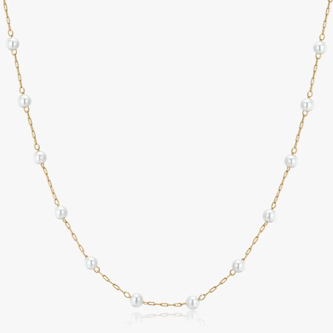 Faux Pearl Choker Necklace