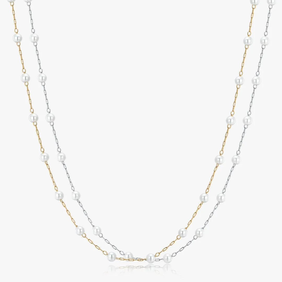 Faux Pearl Choker Necklace