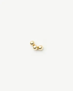 Fine Trio Single Stud Earring | 14k Solid Gold