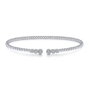Gabriel & Co.- 14K White Gold Bujukan Split Cuff Bracelet with Bezel Set Diamonds in size 6 25  BG4120-62W45JJ