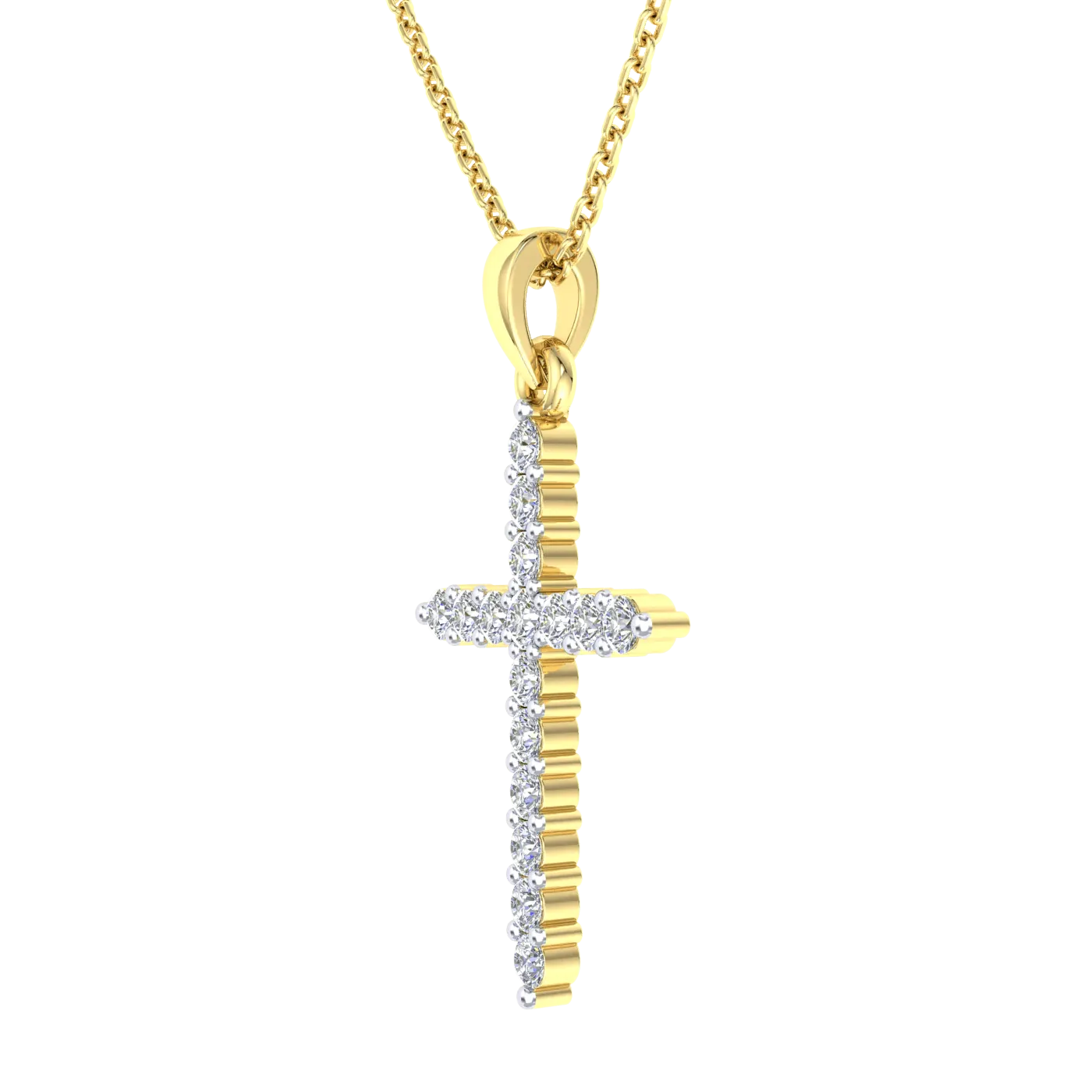 Gold Diamond Cross Pendant - 0.25 Carats