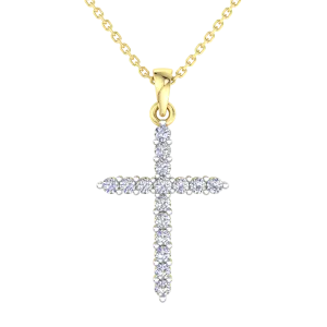 Gold Diamond Cross Pendant - 0.25 Carats