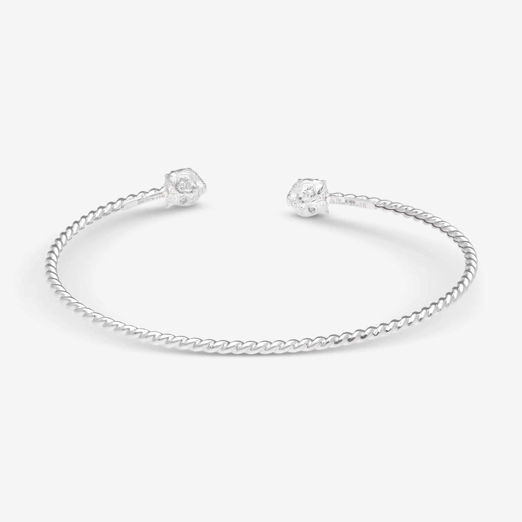 Gucci Le Marche des Merveilles 18K White Gold Diamond Bangle Bracelet YBA525993001
