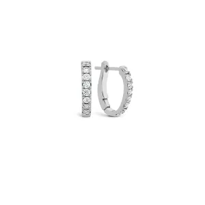 HEARTS ON FIRE 'MINI HOOP' 18CT WHITE GOLD 0.33CT GRADUATED DIAMOND EARRINGS