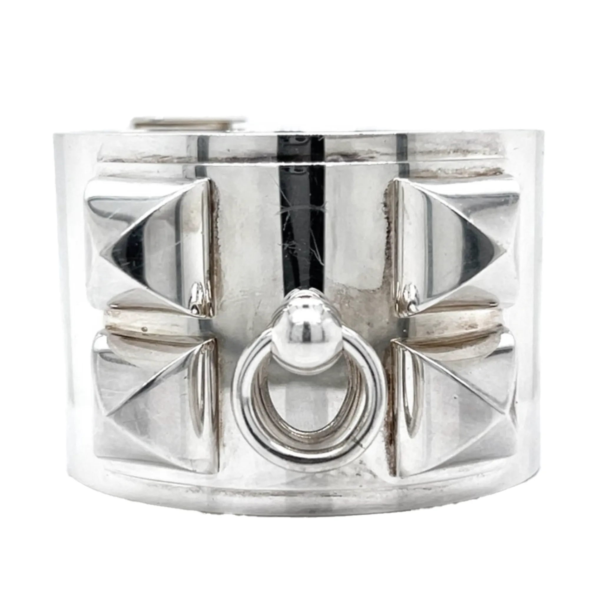 Hermes Post-1980s Silver Collier de Chien Bracelet