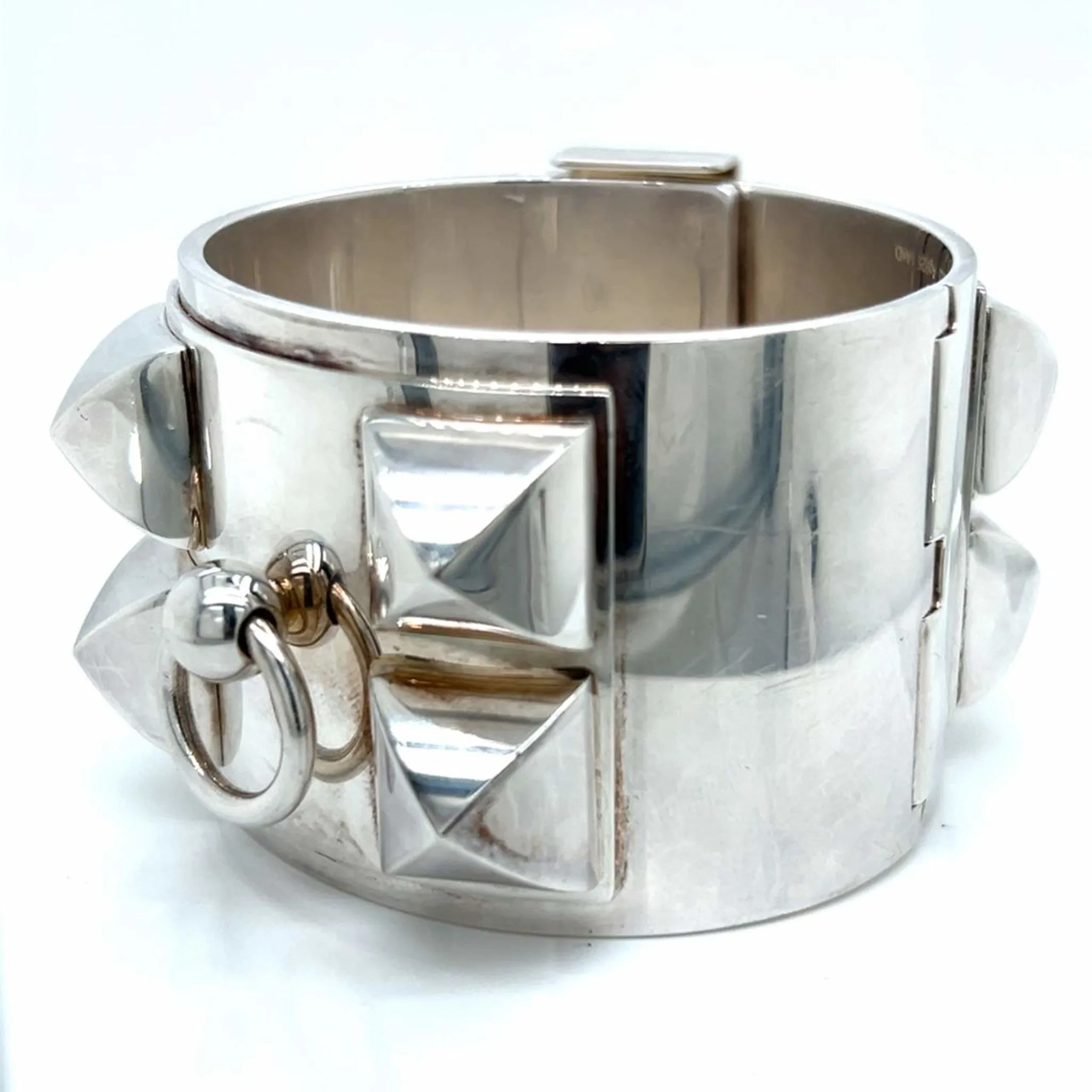 Hermes Post-1980s Silver Collier de Chien Bracelet