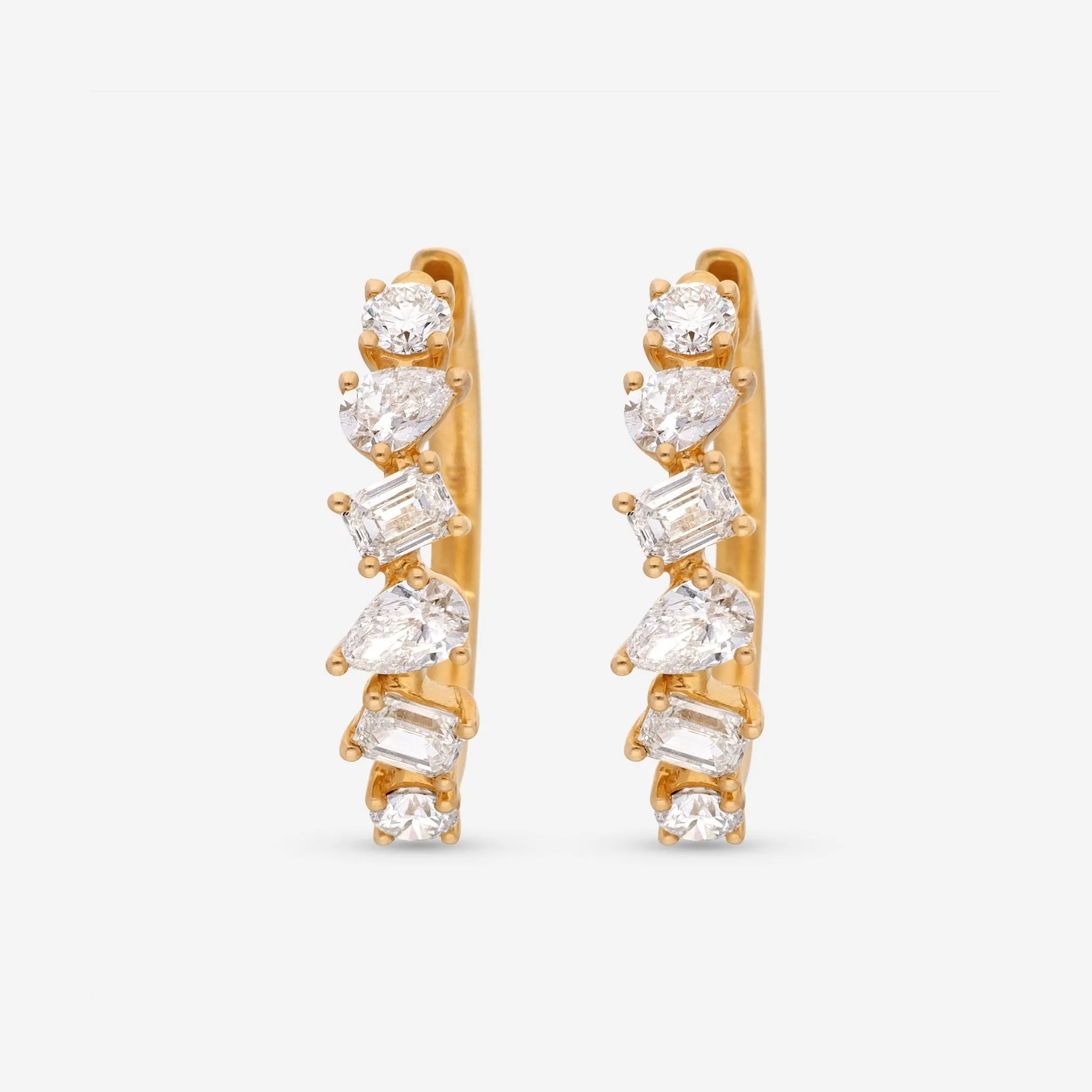 Ina Mar 14K Yellow Gold, Diamonds 2.32ct. twd. Small Hoop Earrings CN/566741