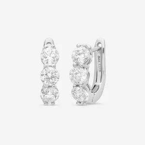 Ina Mar 18K White Gold Diamond 2.00ct.twd Round Hoop Earrings AER-18666