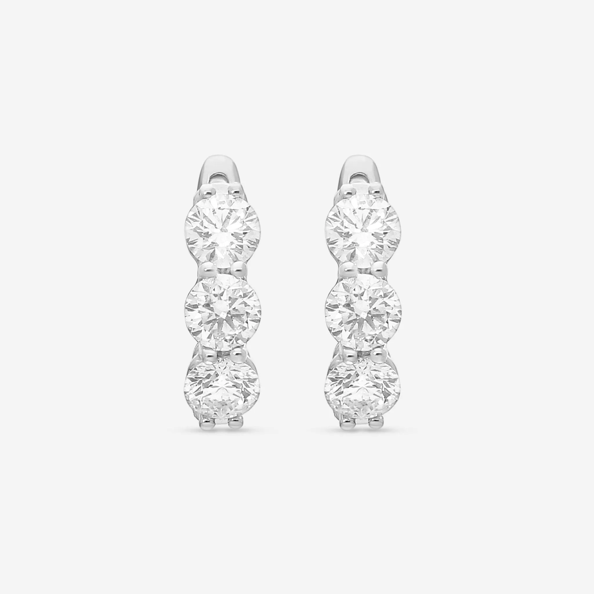 Ina Mar 18K White Gold Diamond 2.00ct.twd Round Hoop Earrings AER-18666