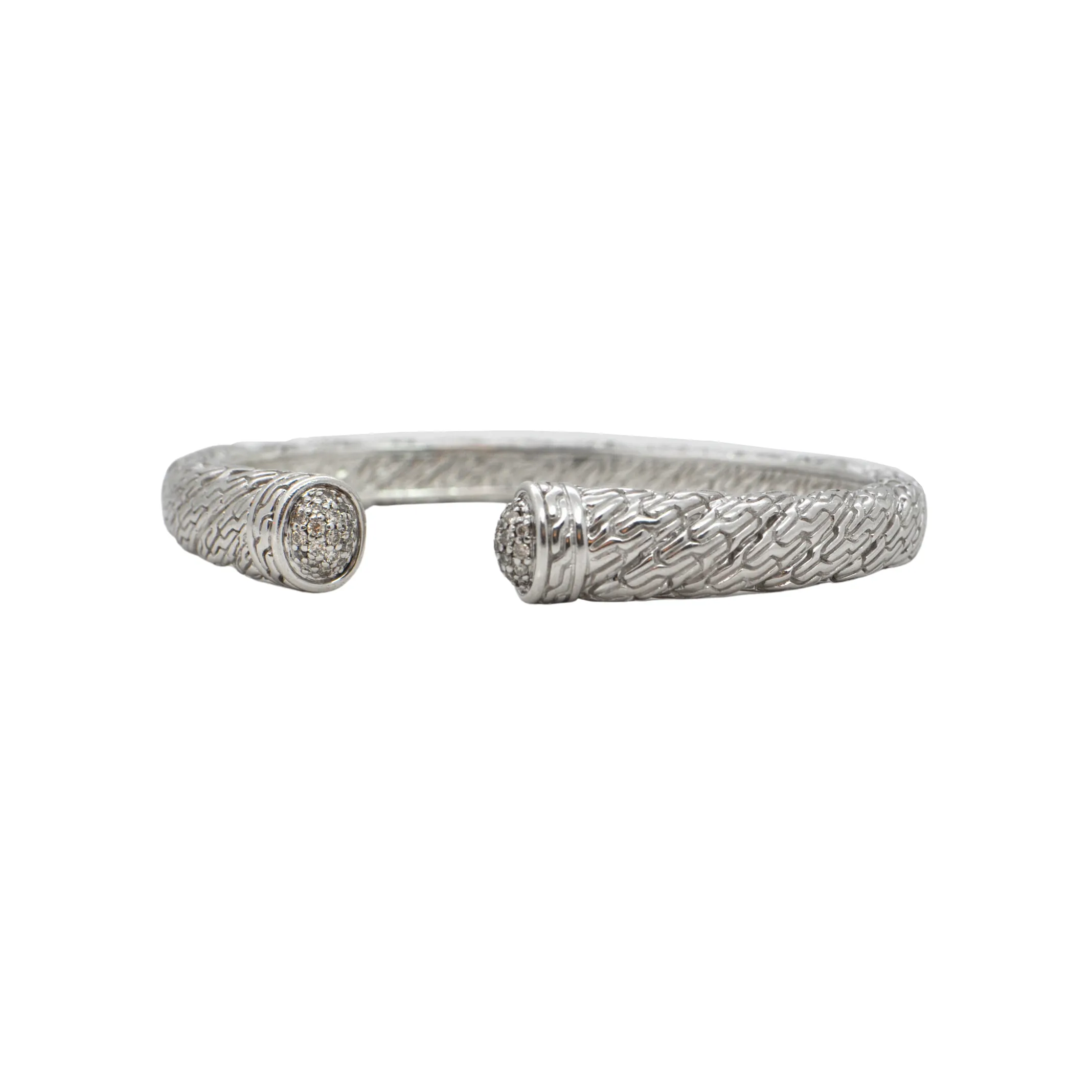 John Hardy Diamond Sterling Silver Graduated Kick Cuff