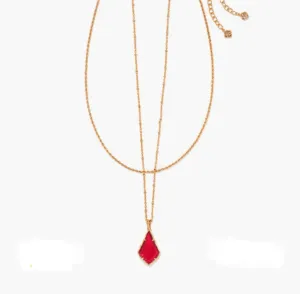 Kendra Scott-Faceted Alex Gold Convertible Necklace in Cranberry Illusion 9608802913