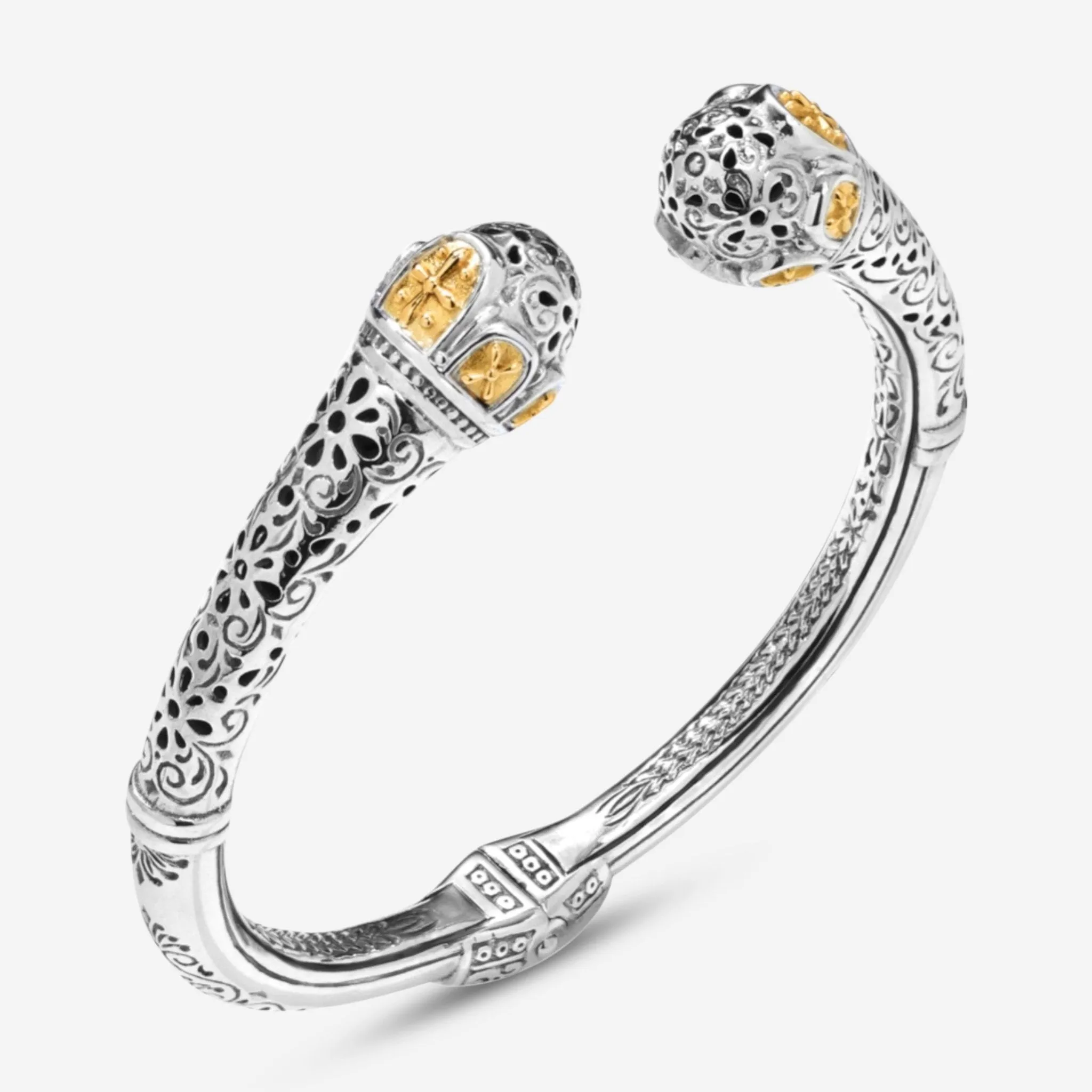 Konstantino Dome Sterling Silver & 18k Yellow Gold Cuff Bracelet BKJ696-130