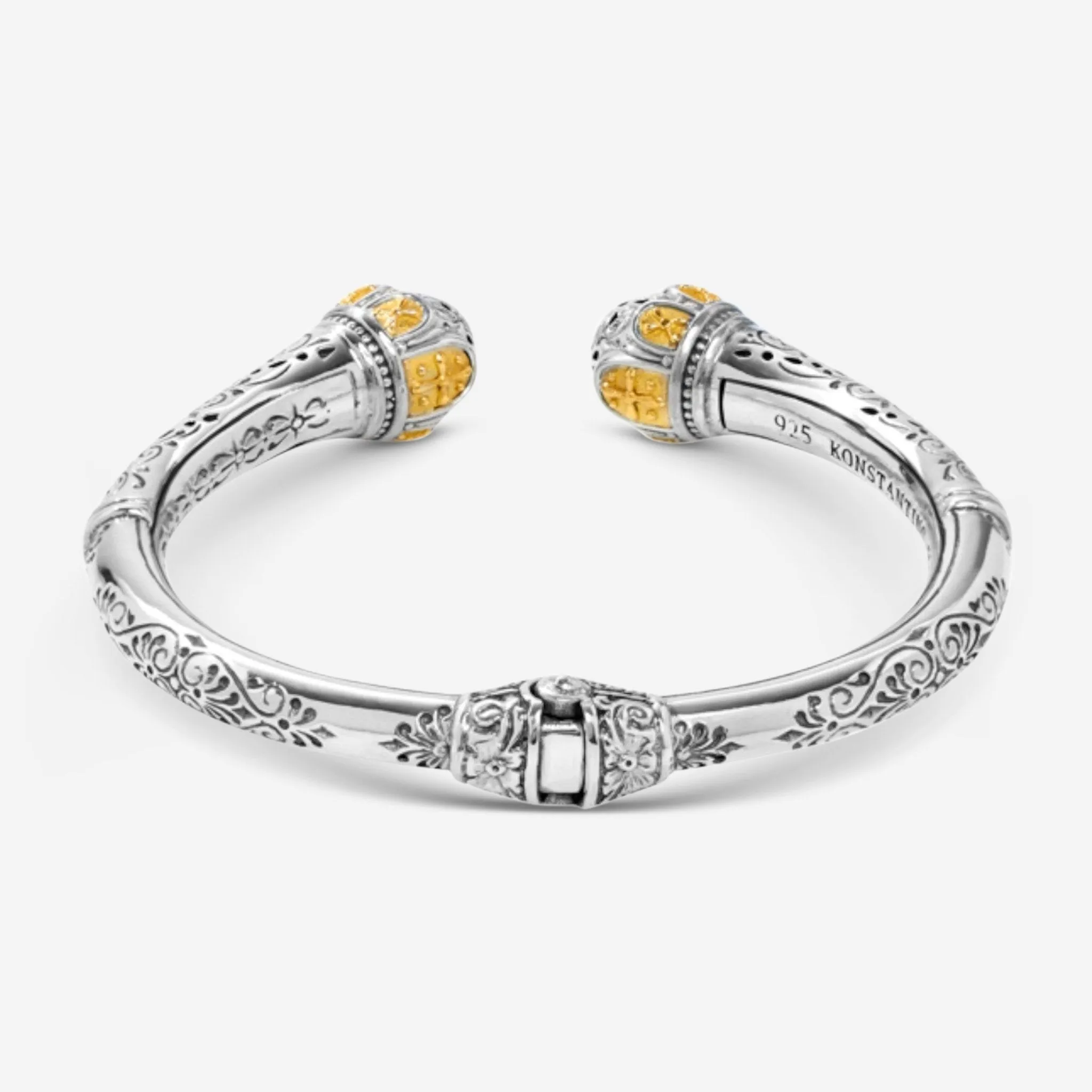 Konstantino Dome Sterling Silver & 18k Yellow Gold Cuff Bracelet BKJ696-130