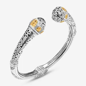 Konstantino Dome Sterling Silver & 18k Yellow Gold Cuff Bracelet BKJ696-130