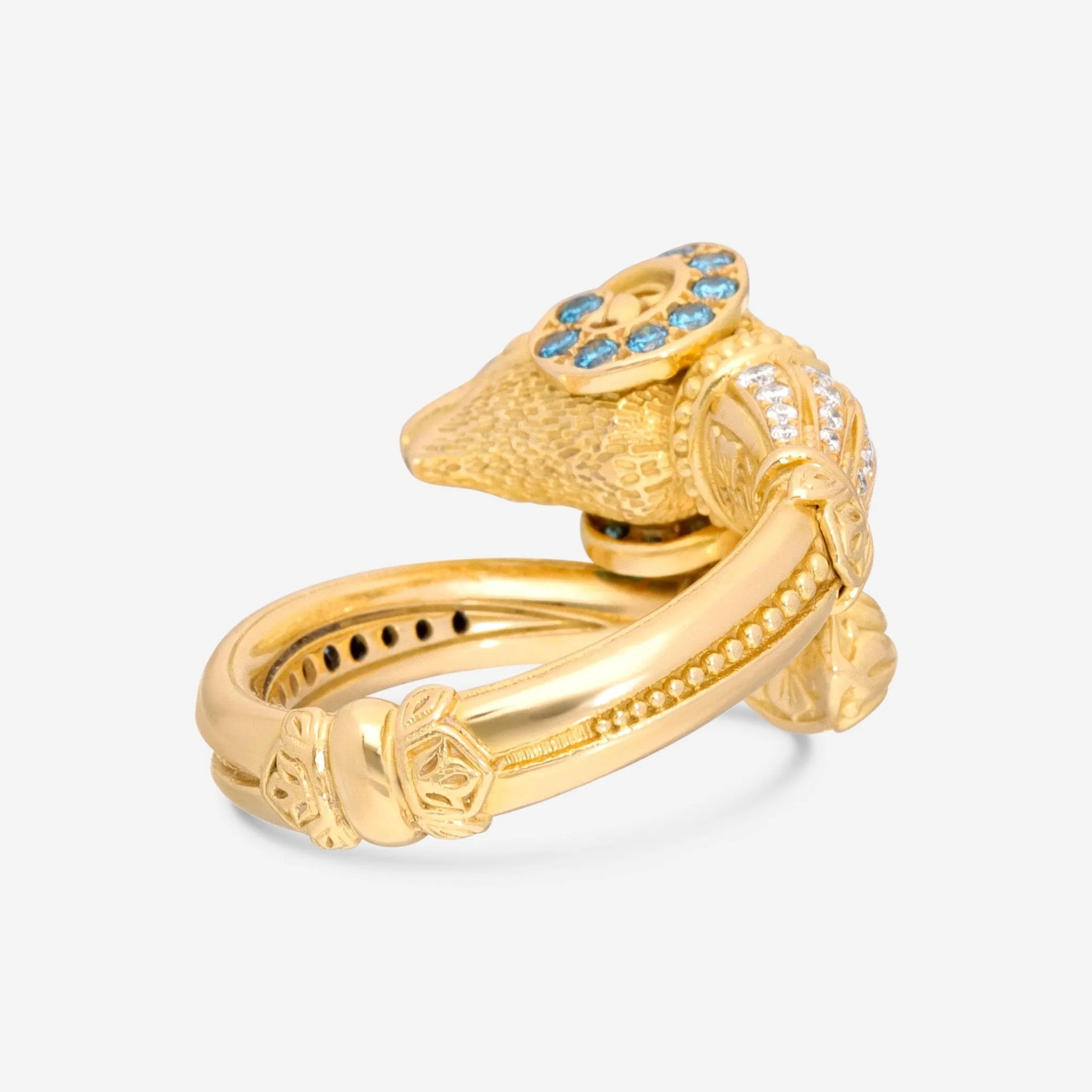 Konstantino Melissa 18K Yellow Gold, Blue and White Diamond Ring DMK01113-18KT-413