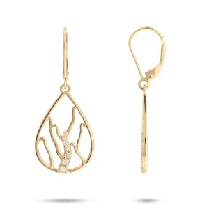 Koolau Waterfall Earrings in Gold with Diamonds - 21mm