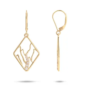 Koolau Waterfall Earrings in Gold with Diamonds - 22mm