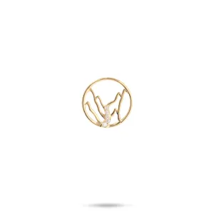 Koolau Waterfall Pendant in Gold with Diamonds - 13mm