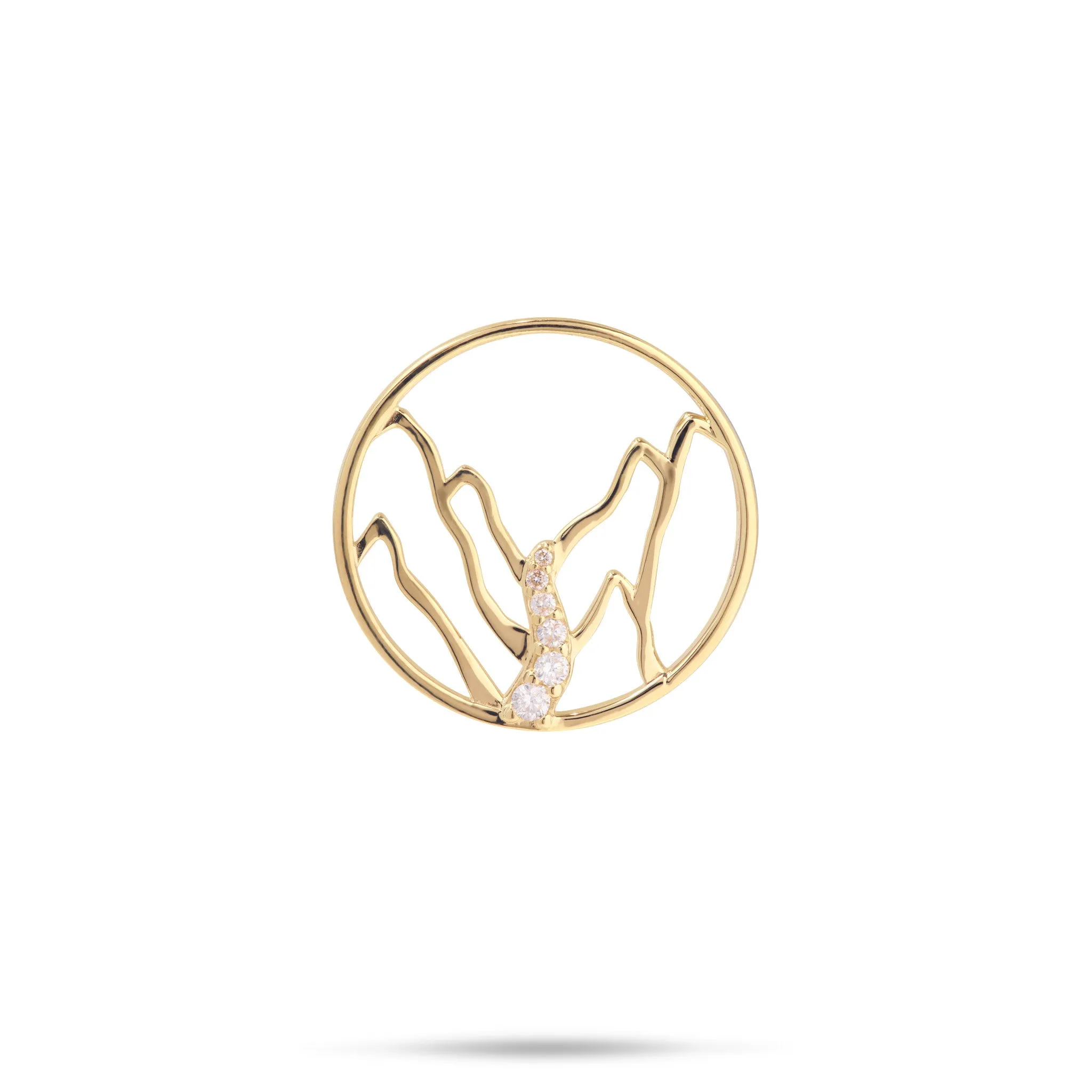 Koolau Waterfall Pendant in Gold with Diamonds - 20mm