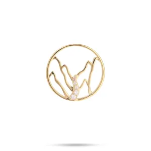 Koolau Waterfall Pendant in Gold with Diamonds - 20mm
