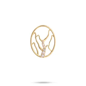 Koolau Waterfall Pendant in Gold with Diamonds - 20mm