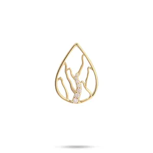 Koolau Waterfall Pendant in Gold with Diamonds - 21mm
