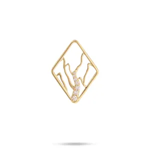 Koolau Waterfall Pendant in Gold with Diamonds - 22mm