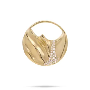 Koolau Waterfall Pendant in Gold with Diamonds - 26mm