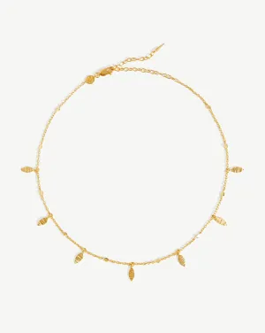 Leaf Charm Choker | 18k Gold Vermeil