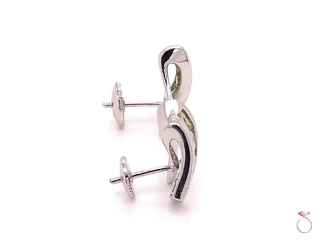 Louis Feraud Peridot Designer 18k Stud Earrings