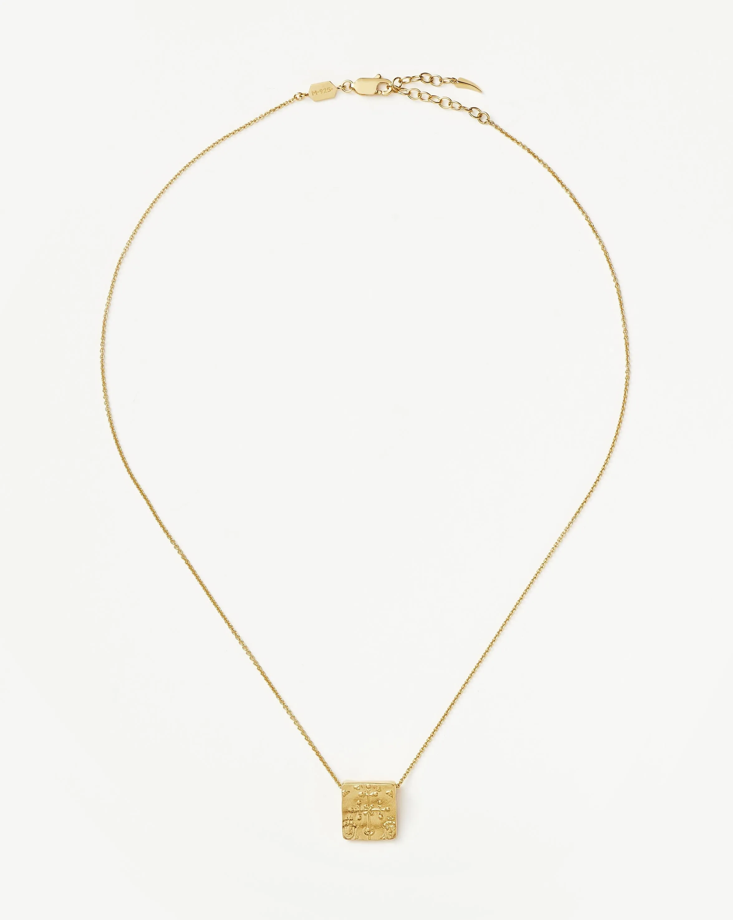 Lucy Williams Byzantine Square Coin Pendant Necklace | 18k Gold Vermeil