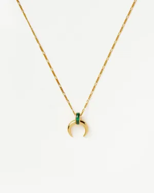 Lucy Williams Malachite Horn Pendant Necklace | 18k Gold Vermeil/Malachite
