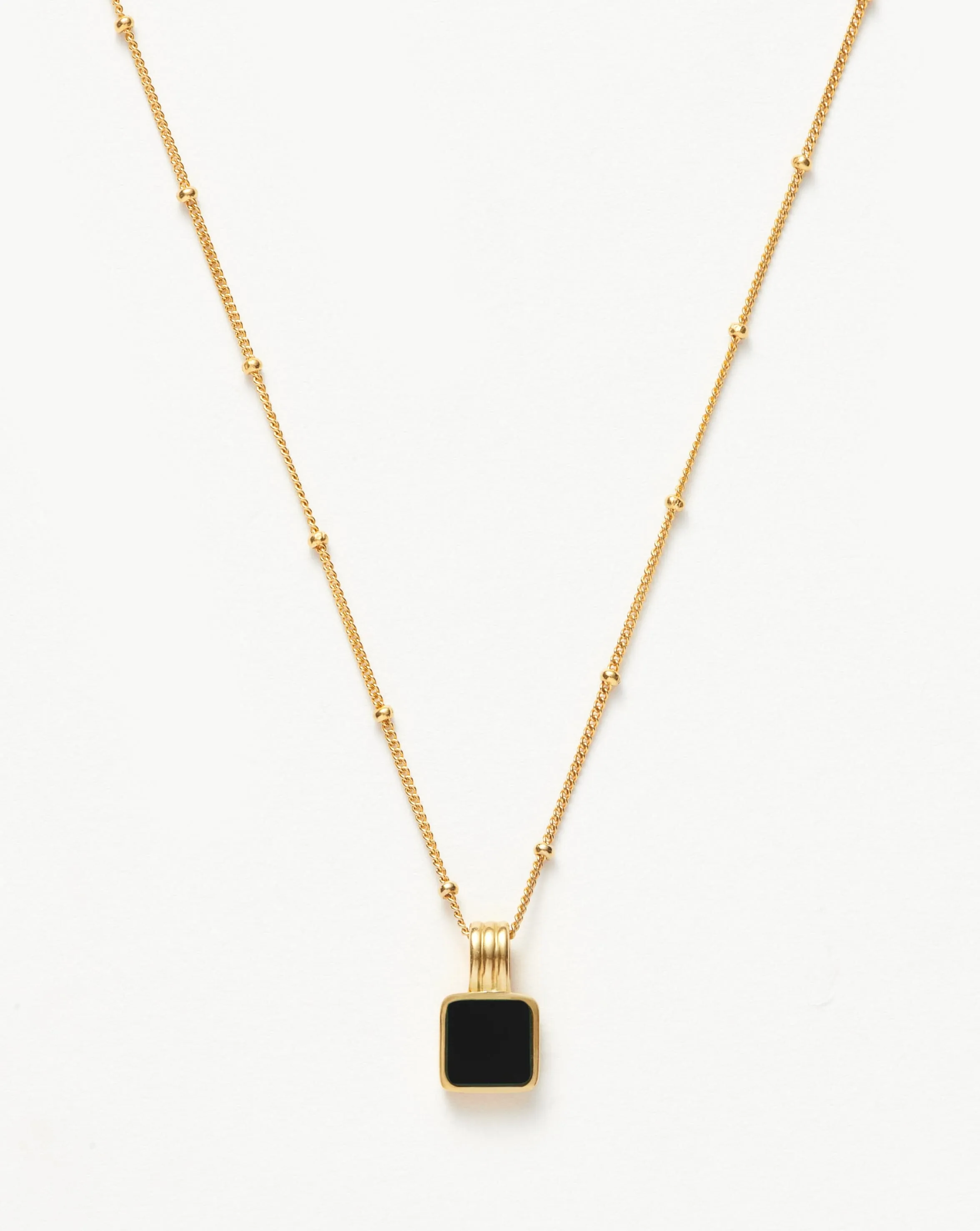 Lucy Williams Square Onyx Necklace | 18k Gold Vermeil/Black Onyx