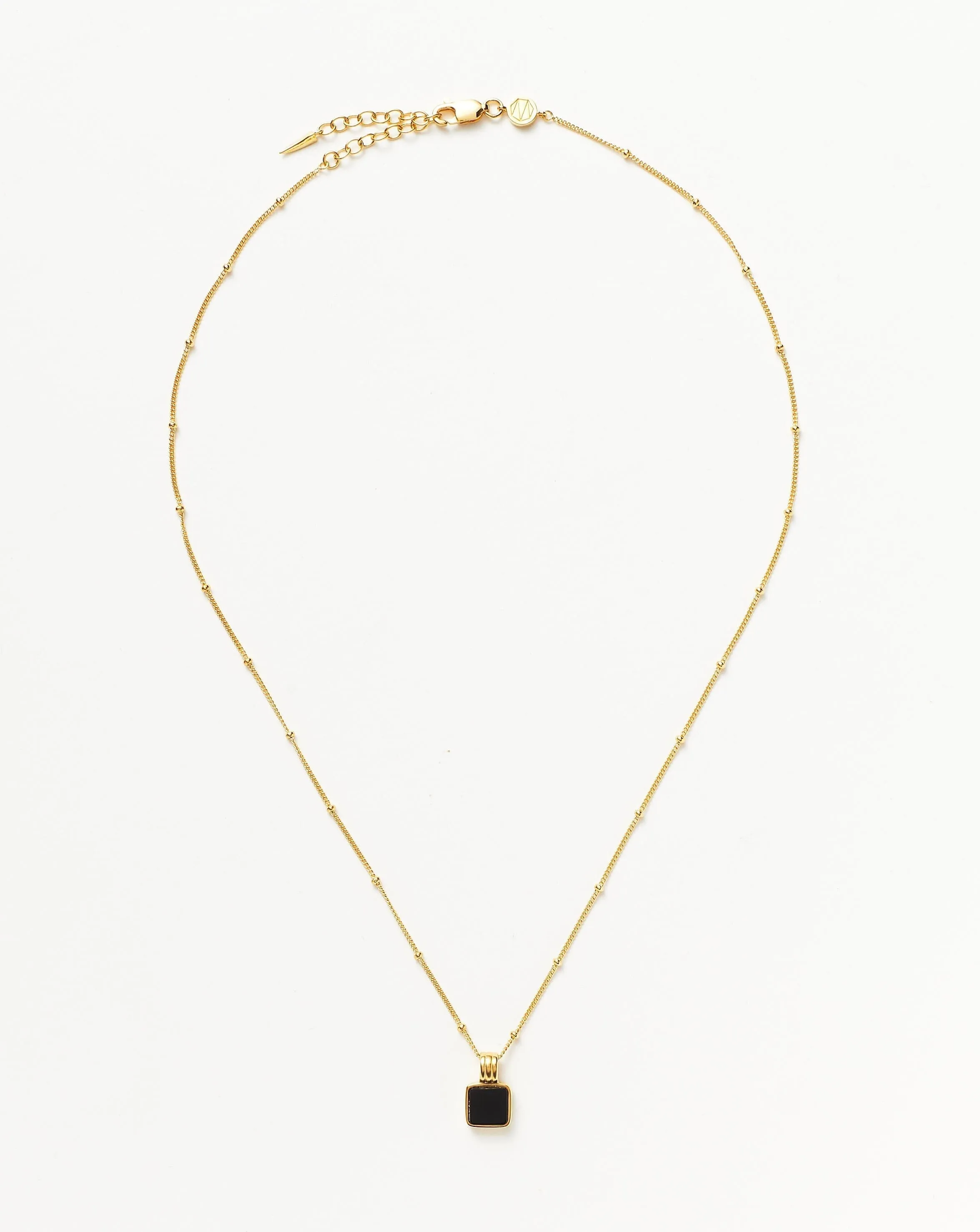 Lucy Williams Square Onyx Necklace | 18k Gold Vermeil/Black Onyx