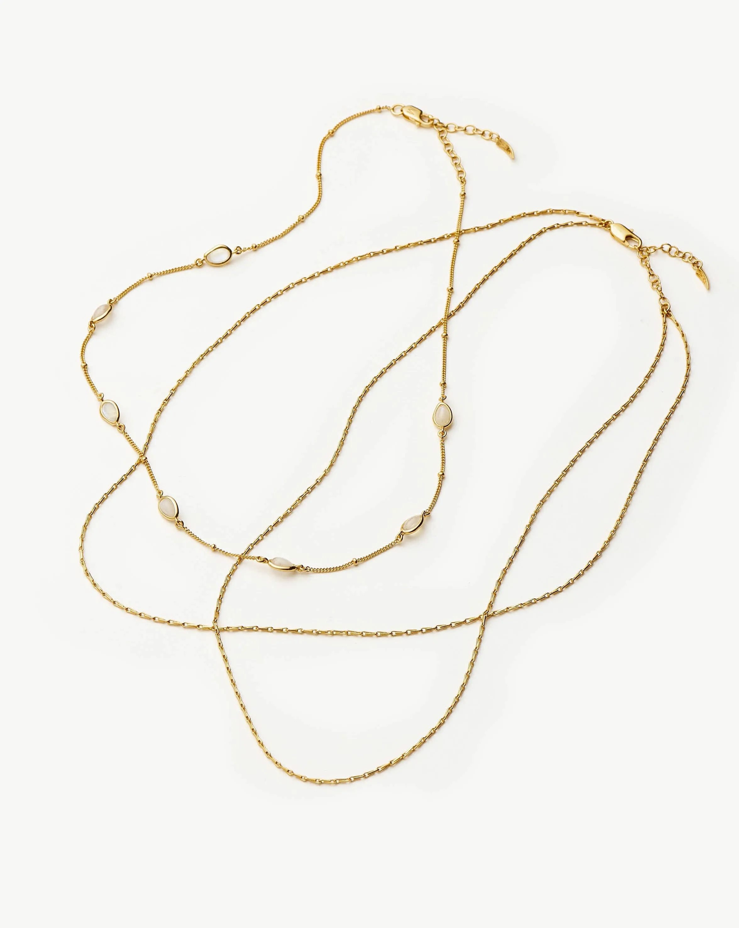 Magma & Twisted Double Chain Necklace Set | 18k Gold Vermeil