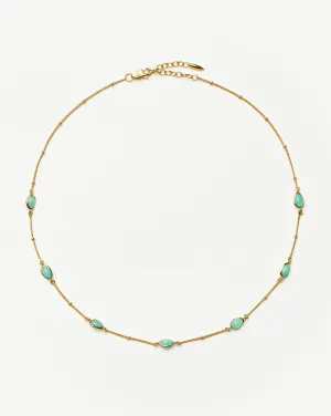 Magma Gemstone Charm Choker | 18k Gold Vermeil/Amazonite