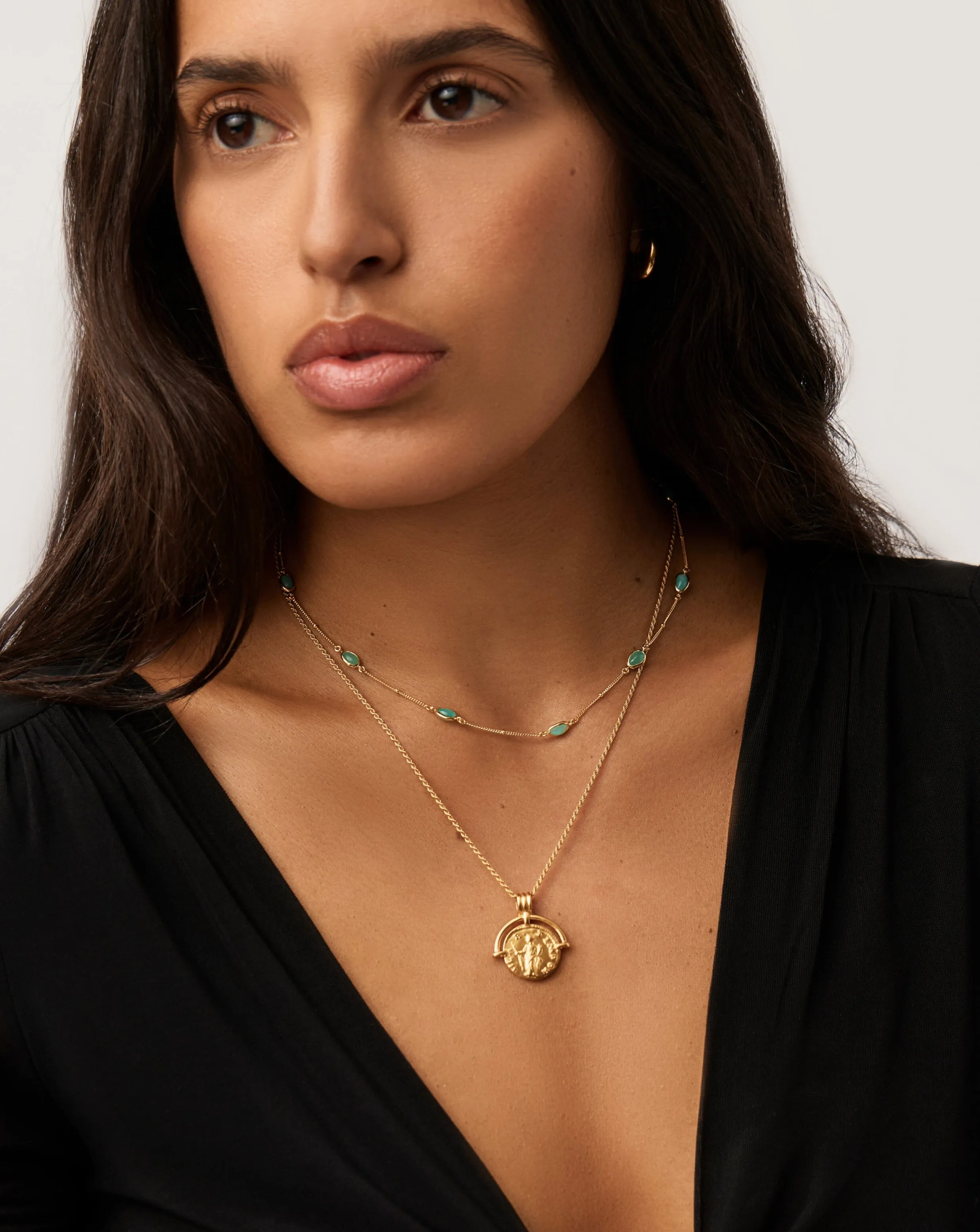 Magma Gemstone Charm Choker | 18k Gold Vermeil/Amazonite