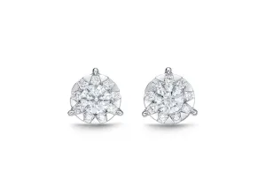 MEMOIRE-BOUQUET 3-PRONG STUDS .45-.52CTW (.15 CENTERS)Bouquet 3-Prong Studs .50ctw approx. (.15 centers) FEBQ12300008W72000