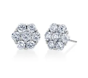 MEMOIRE FLORAL STUD EARRINGS IN YELLOW GOLD