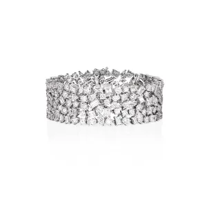 NEW ITALIAN ART 18CT WHITE GOLD 31.36CT DIAMOND BRACELET