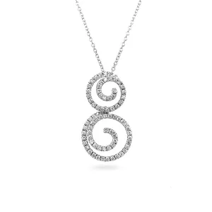 NEW ITALIAN ART 'SPIRAL' 18CT WHITE GOLD DIAMOND NECKLACE