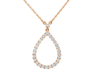 Odelia 18kt Rose Gold Pav Pear Pendant
